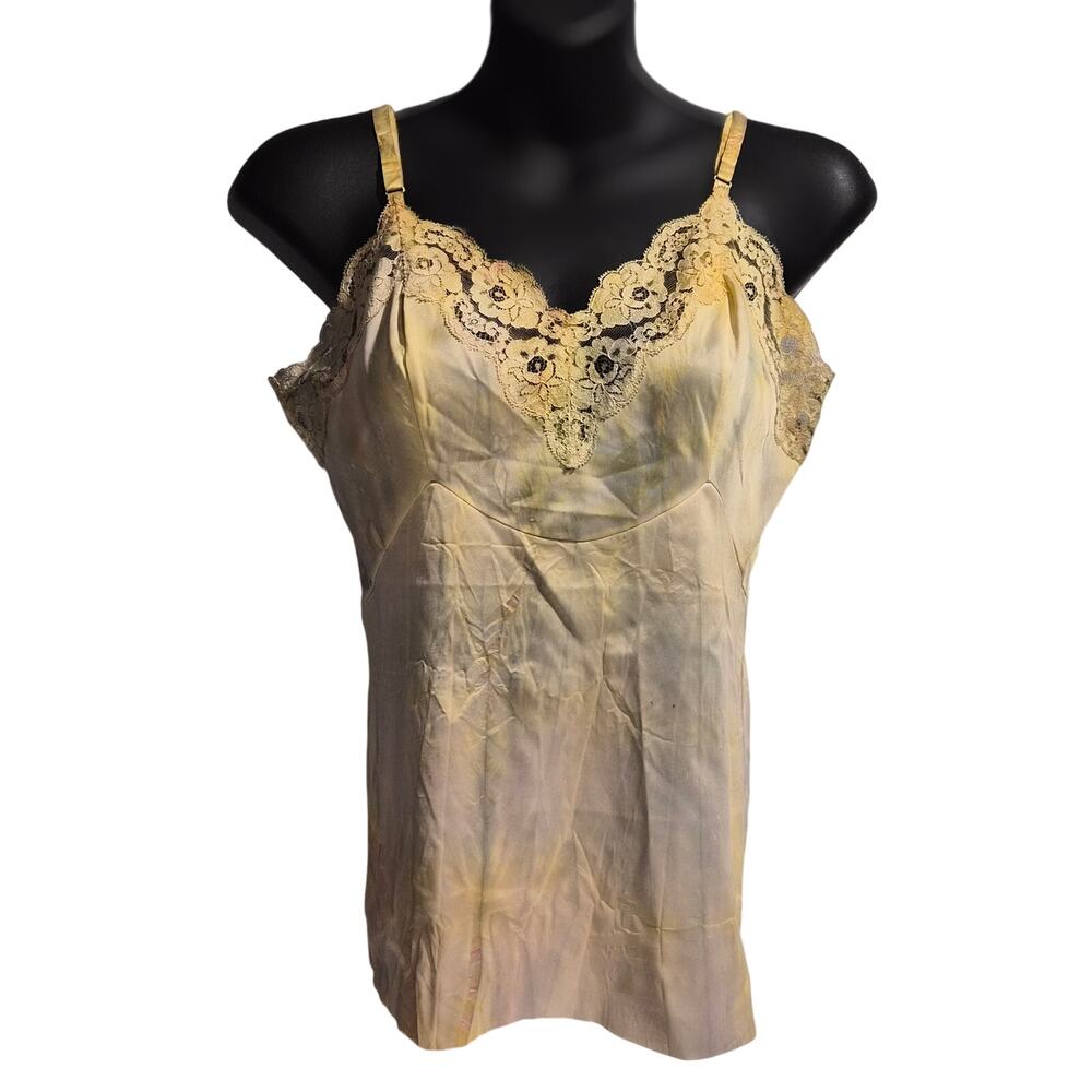 Vintage Vanity Fair Tie Dye Lace Camisole Top 32‎ Distressed Whimsigoth